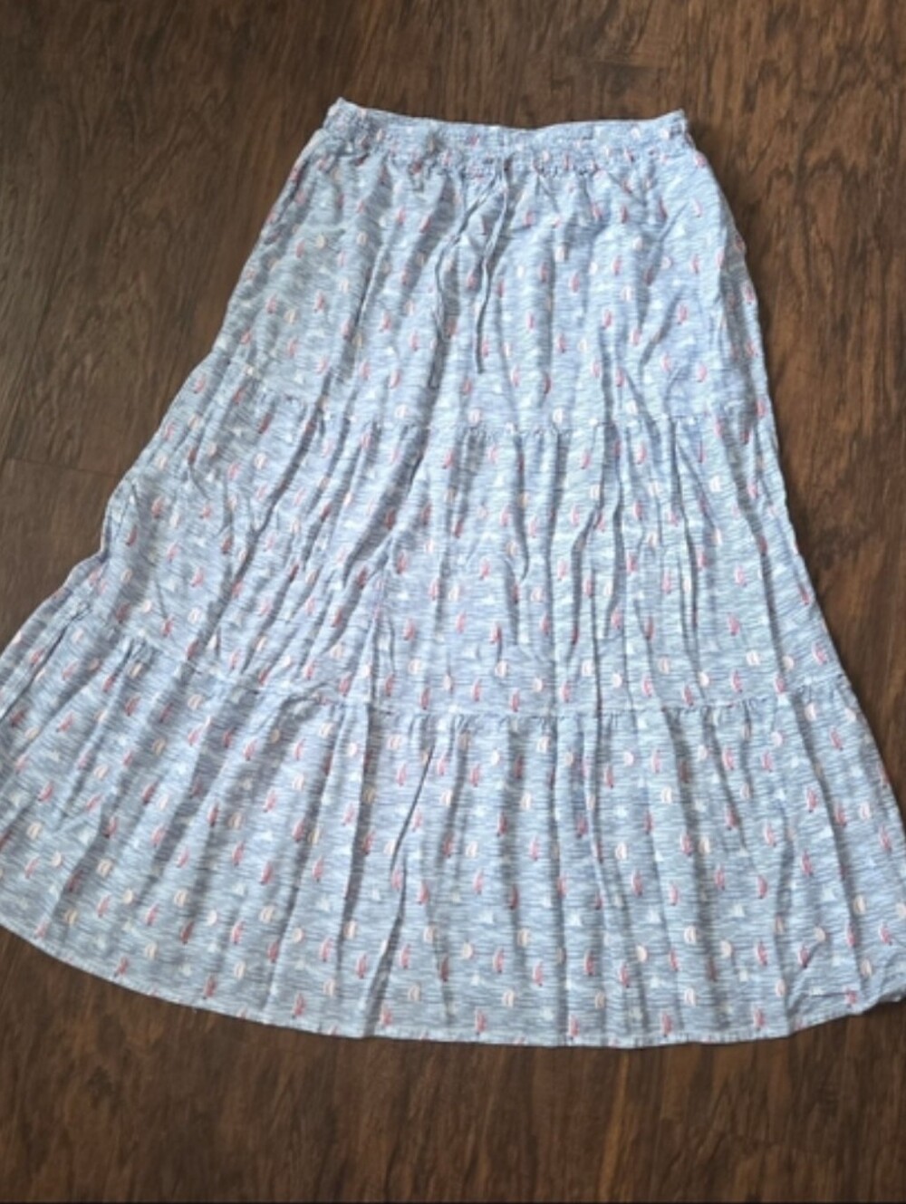 Nautical Maxi Skirt With Boat Design